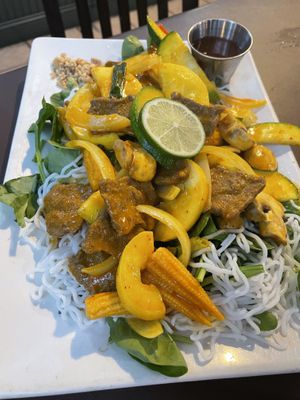 Gaeng Dang (red curry version) at My Thai Vegan Cafe in Boston