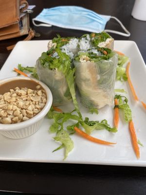 Spring rolls with tofu  at My Thai Vegan Cafe in Boston