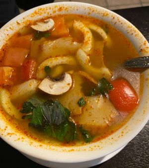 Tom Yum Gai at My Thai Vegan Cafe in Boston