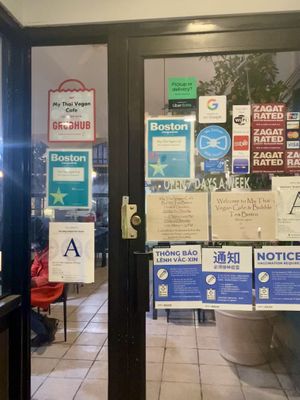 Front door  at My Thai Vegan Cafe in Boston