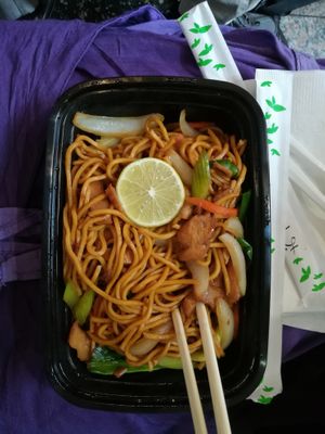 Noodle dish at My Thai Vegan Cafe in Boston