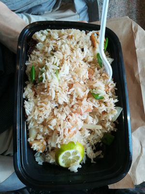 Rice dish at My Thai Vegan Cafe in Boston