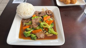 "Beef" with Broccoli at My Thai Vegan Cafe in Boston