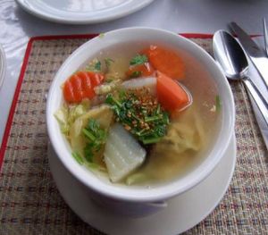 wonton soup at My Thai Vegan Cafe in Boston