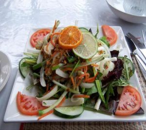 Thai basil salad at My Thai Vegan Cafe in Boston