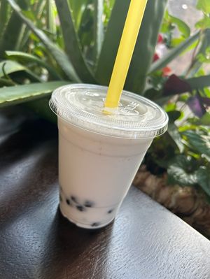 Lychee Bubble Tea  at My Thai Vegan Cafe in Boston