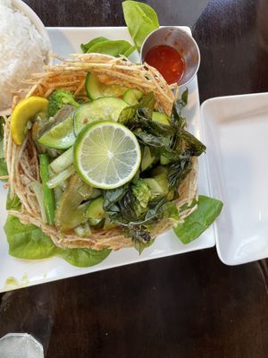 Birds nest   at My Thai Vegan Cafe in Boston