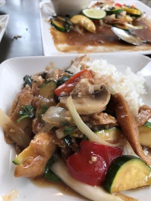 Basil Chicken at My Thai Vegan Cafe in Boston