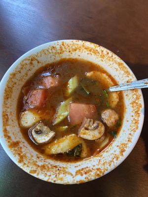 tom yum goong at My Thai Vegan Cafe in Boston