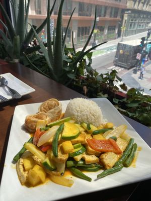 Mango curry lunch special with tofu   at My Thai Vegan Cafe in Boston