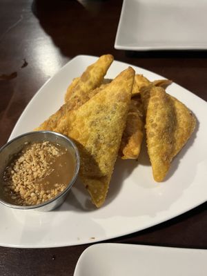 Golden triangles    at My Thai Vegan Cafe in Boston