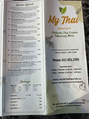   at My Thai Vegan Cafe in Boston