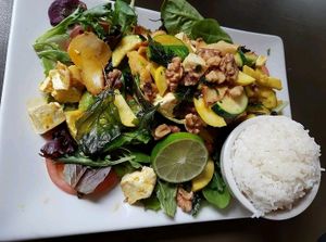 great portions at My Thai Vegan Cafe in Boston