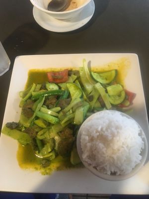 Thai green curry at My Thai Vegan Cafe in Boston