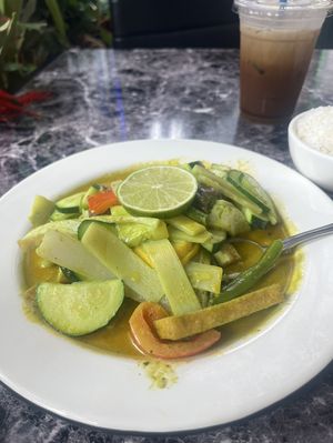 Green curry with tofuu  at My Thai Vegan Cafe in Boston
