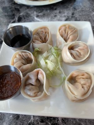 Steamed dumplings at My Thai Vegan Cafe in Boston