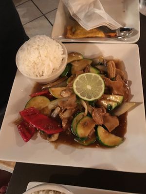 Lemongrass chicken  at My Thai Vegan Cafe in Boston