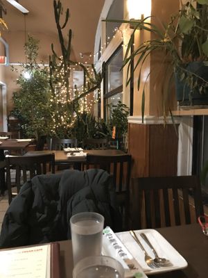 cute seating  at My Thai Vegan Cafe in Boston