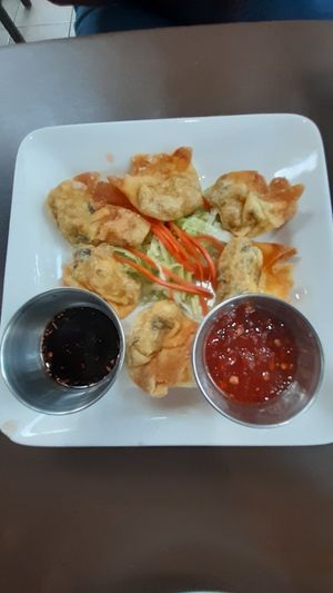Wontons at My Thai Vegan Cafe in Boston
