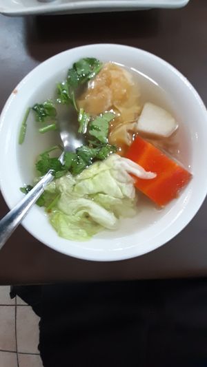 Wonton soup at My Thai Vegan Cafe in Boston