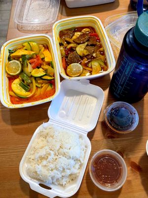 Dining in! Super tasty (wish it had a little more spice though) at My Thai Vegan Cafe in Boston