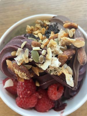 Açaí and chocolate with toppings - vegan   at Yo-Chi - Barangaroo in Barangaroo