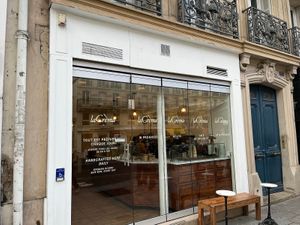 The front is still in progress but the store is already opened. at LaCrèma  in Paris