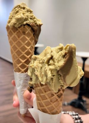 Pistachio ice-cream at LaCrèma  in Paris