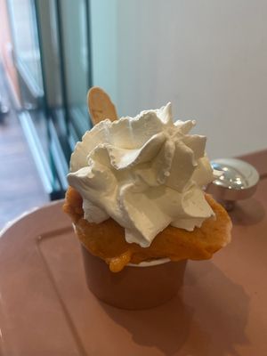 Melon 🍈 & apricot with whipped cream   at LaCrèma  in Paris