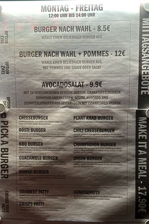 Speisekarte Mittagsangebote  at Apple & Eve Vegan und tierisch lecker in Bremen