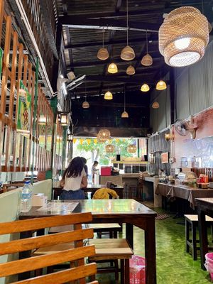 Inside the restaurant- seating   at J-DEE VEGAN in Chiang Mai
