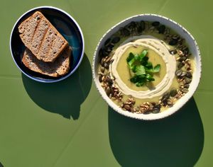 Soup with Minimalist Bread at Café iceDate in Munich