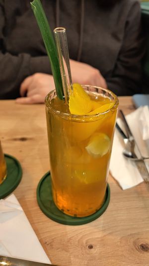Peach ice tea at Little Garden in Erlangen