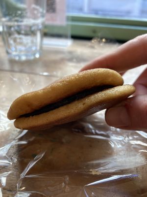 sweets with bean paste  at Luckyman Noodles in Milan