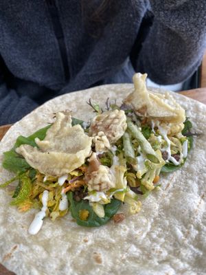 Orchard salad wrap with tempura veg  at Heart & Soul in Newquay
