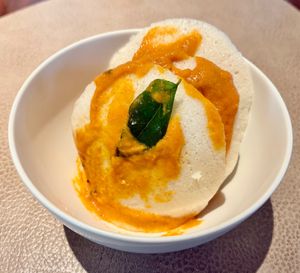 Idly with tomato chutney  at Sea Breeze Restaurant in Ras Al Khaimah