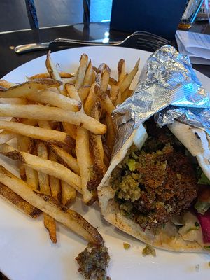 Falafel Wrap with Fries at Nick's Taverna in Ashburn