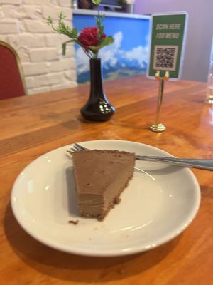 Chocolate pie  at Himalaya Vegan Organic Restaurant in New York City