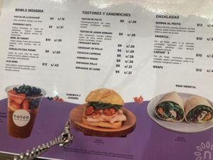 Menu  at LIM - Natoo - T1 in Lima