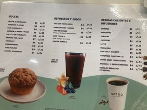 Other menu page  at LIM - Natoo - T1 in Lima