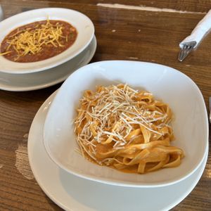 Roasted Red Pepper Tagliatelle  at Sammy J's Diner in St Catharines