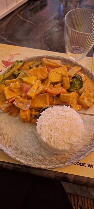 Rice, tofu and vegetables with curry souce at PHO - Authentic Vietnamese Cuisine in Athens