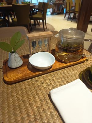 Tee setup at Araksa Tea Room Bangkok in Bangkok