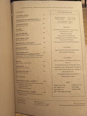 Labelt desert menu at Araksa Tea Room Bangkok in Bangkok