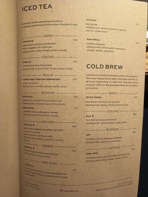 Iced and cold brew at Araksa Tea Room Bangkok in Bangkok