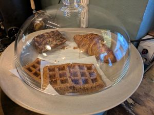 Changing selection of sweet treats at Café Ojo in Odense