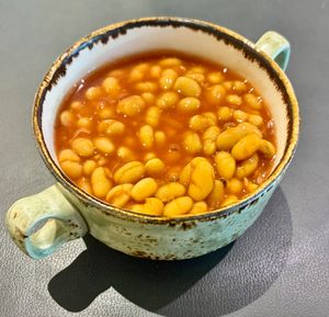 Baked beans  at The Stage in Dubai