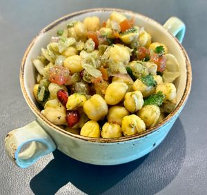 Spicy chickpea salad at The Stage in Dubai