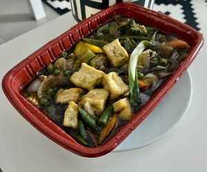 Tofu and veg in black bean sauce  at Gracie Chen's in Dubai
