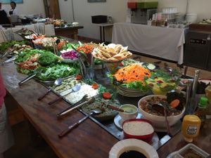 Salad buffet. at Recanto Vegetariano in Sao Paulo